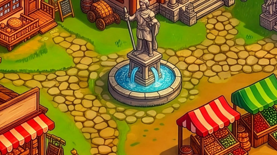 The monument on the square.